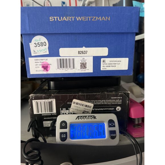 Stuart Weitzman Eden Strap Shoes Ballerina Flats Tan Black Women Size 39 US8.5 - Picture 13 of 13